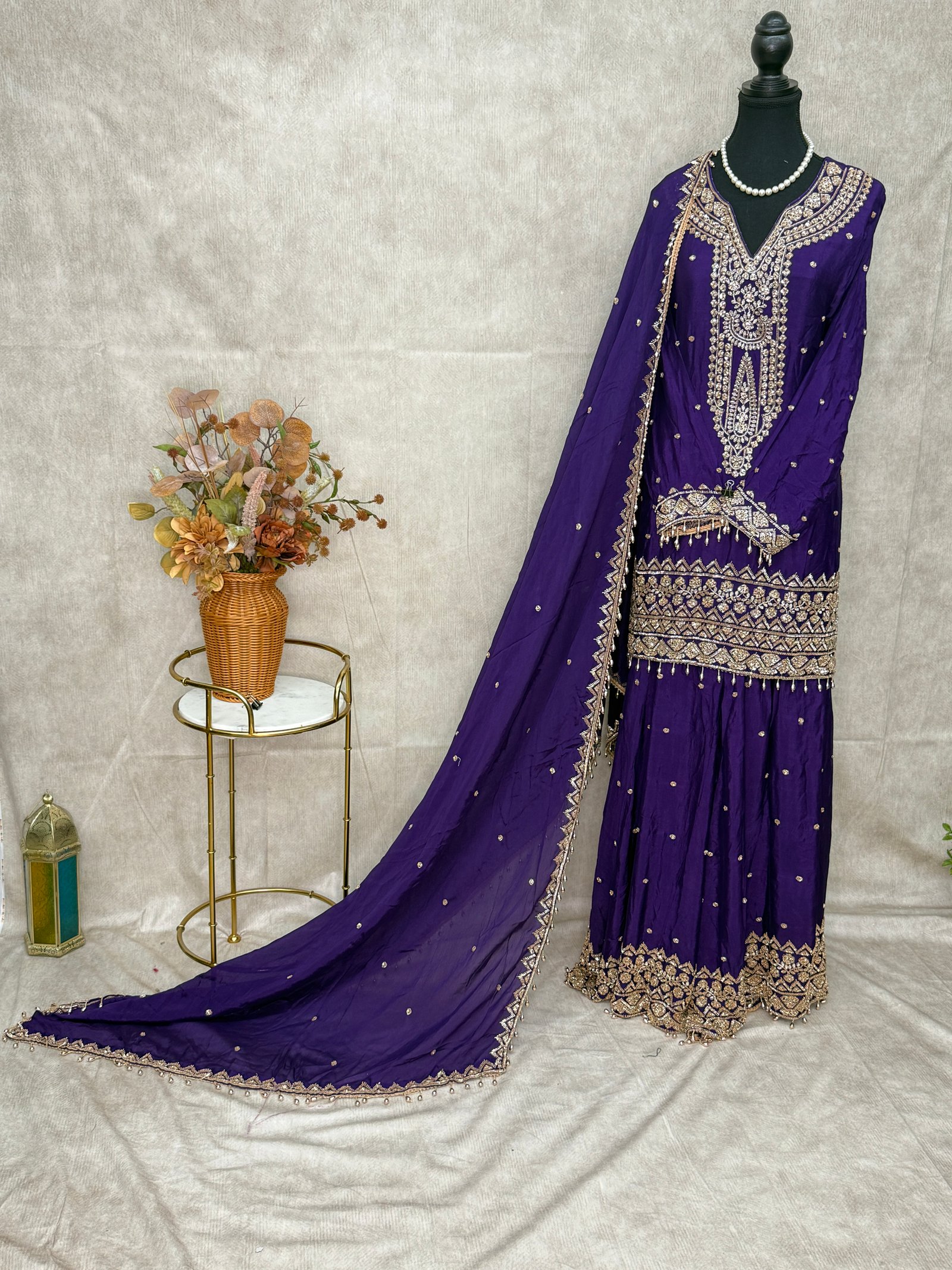 Purple pure hand work suit